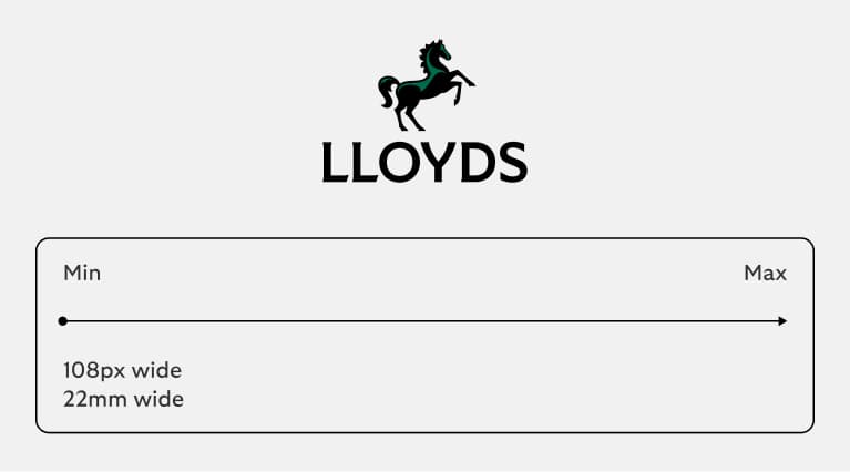 Logo size should be minimum of 108 pixels or 22mm wide.