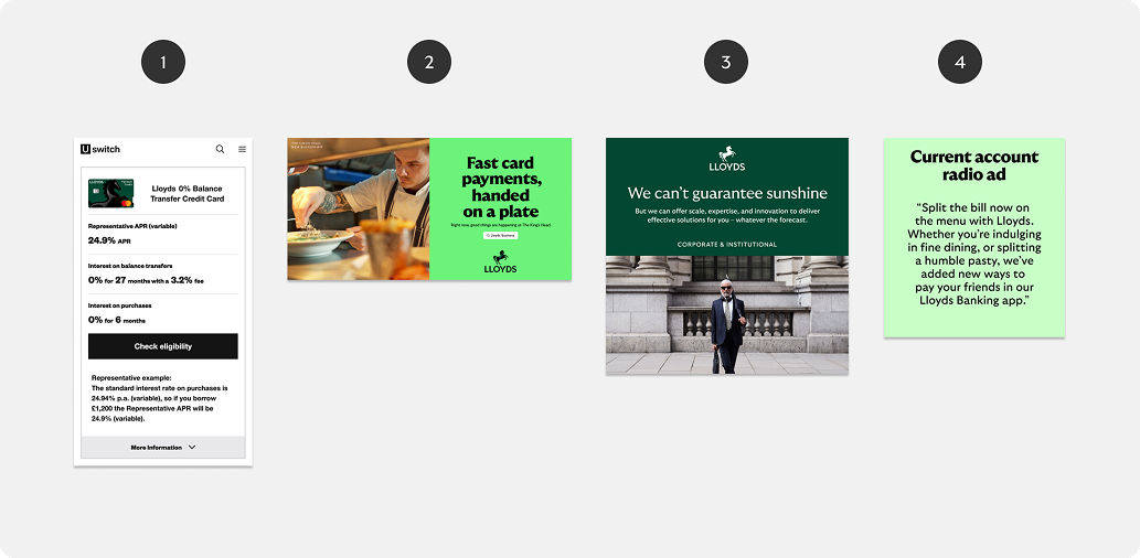 Lloyds external use imagery examples.