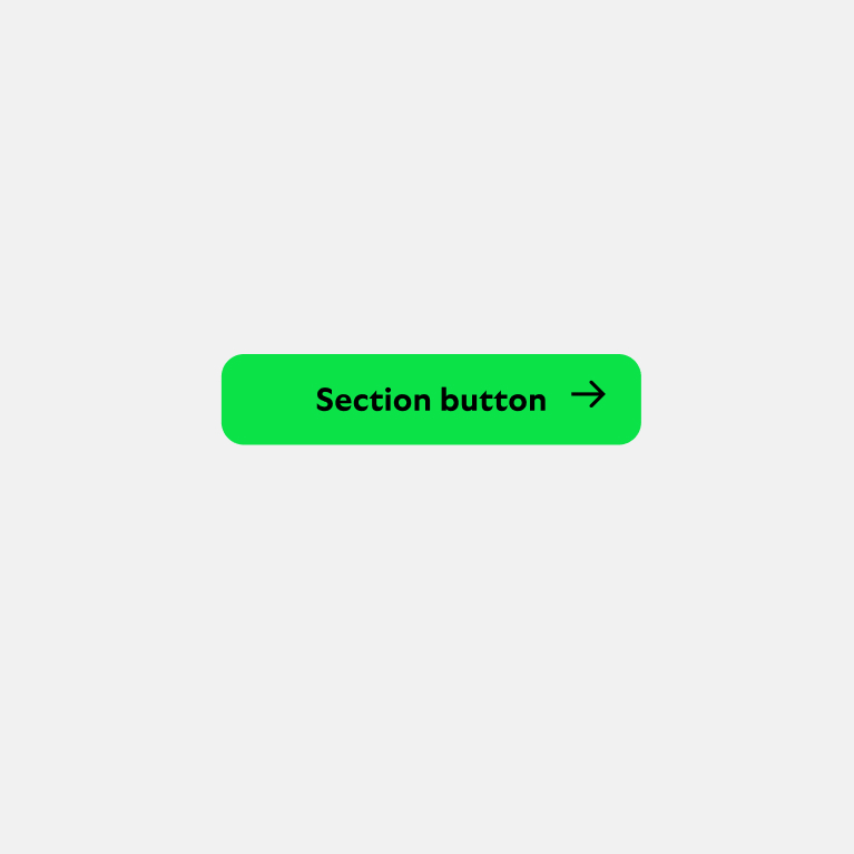 Example shows a call to action button in highlight green colour. On vibrant backgrounds, we use a white button. The text is in body bold style.